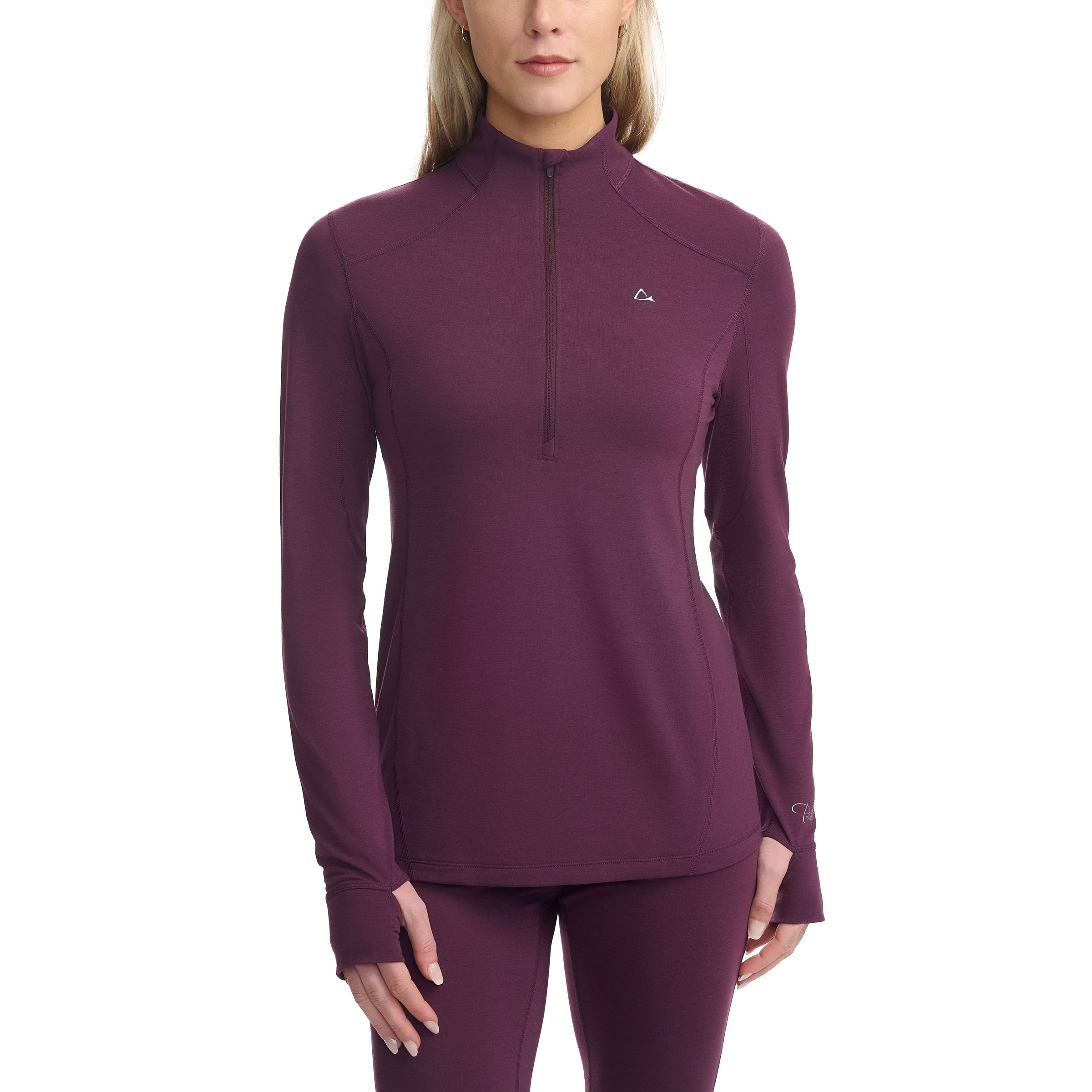 Ladies’ 1/4 Zip Merino Wool Blend Base Layer Top