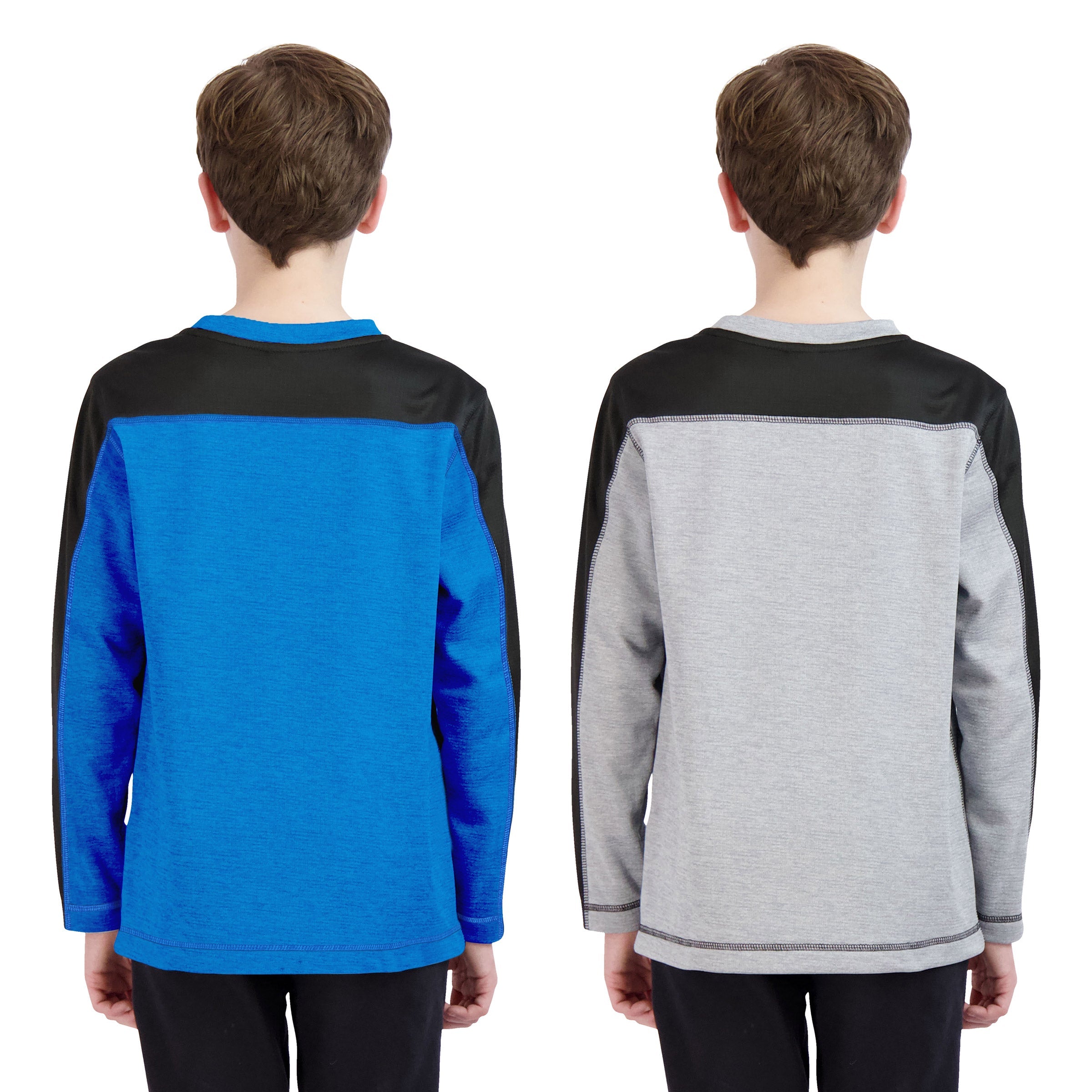 Youth Fleece Lined Long Sleeve Shirt, 2-Pack