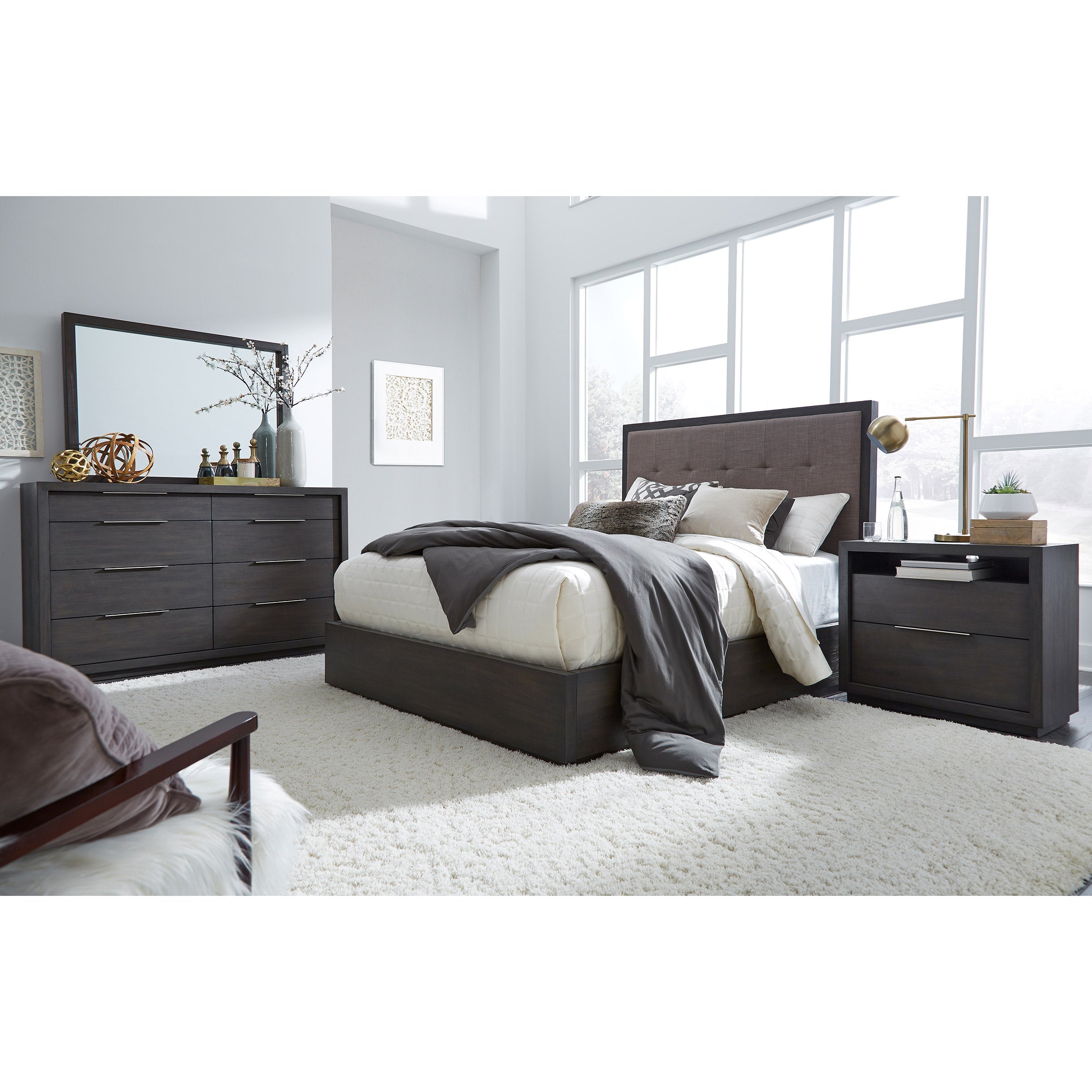 Lovelle King Bedroom Collection in Gray