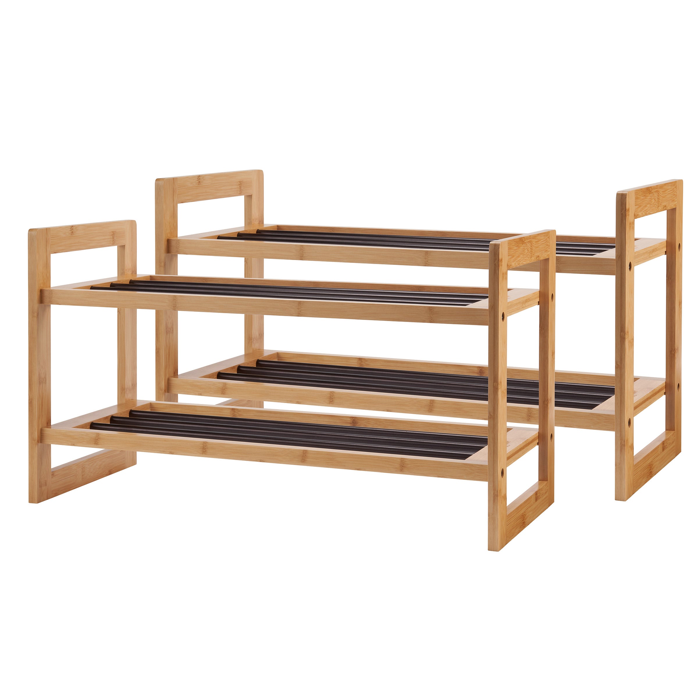 Bamboo Shoe Rack, 2-Pack