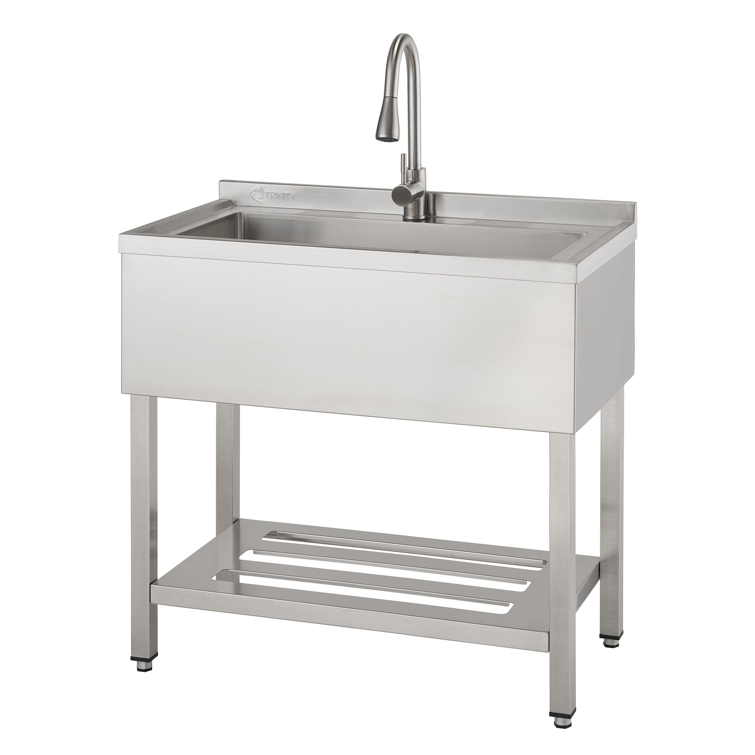 30" X 14" Stainless Steel Utility Sink with Pull-Out Faucet