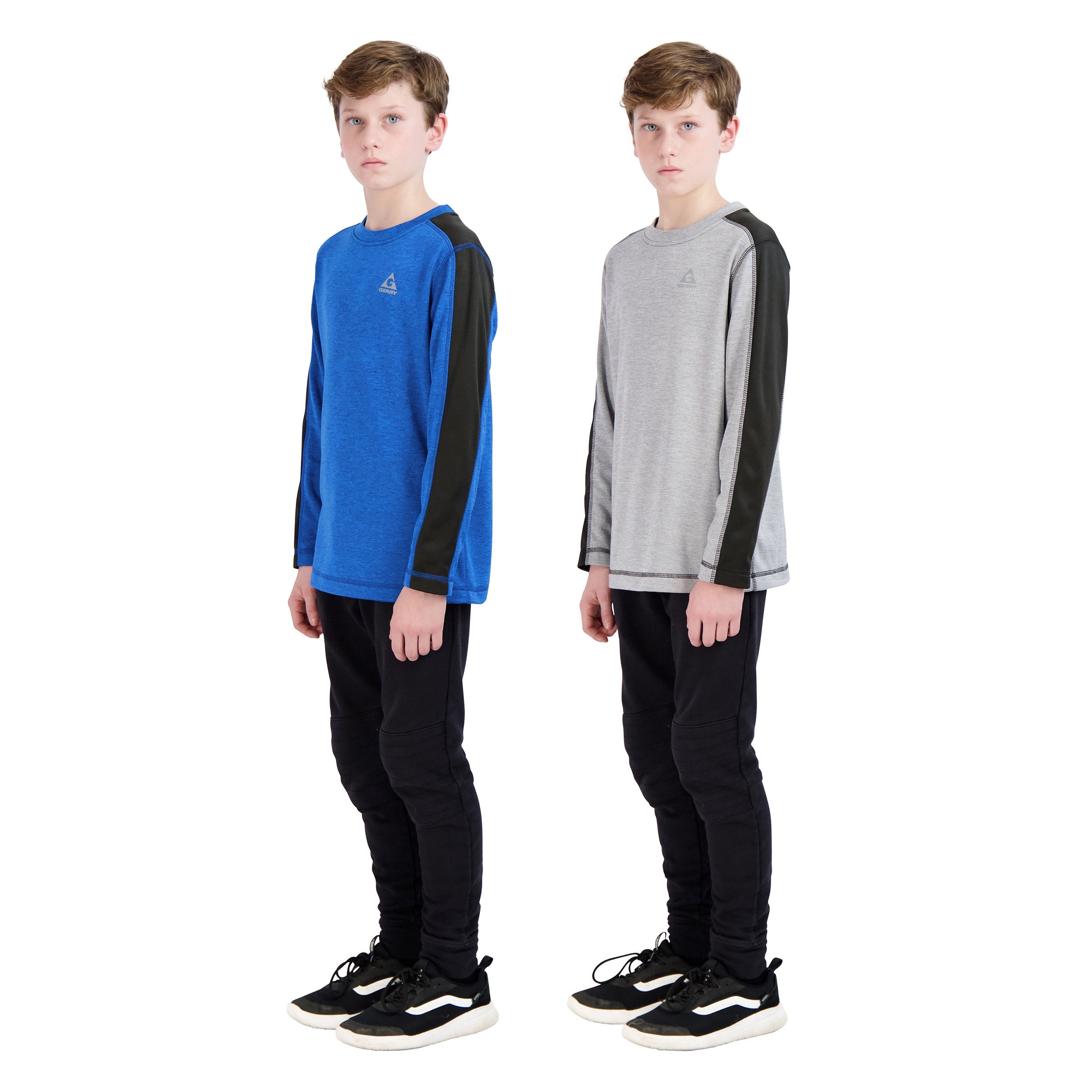 Youth Fleece Lined Long Sleeve Shirt, 2-Pack