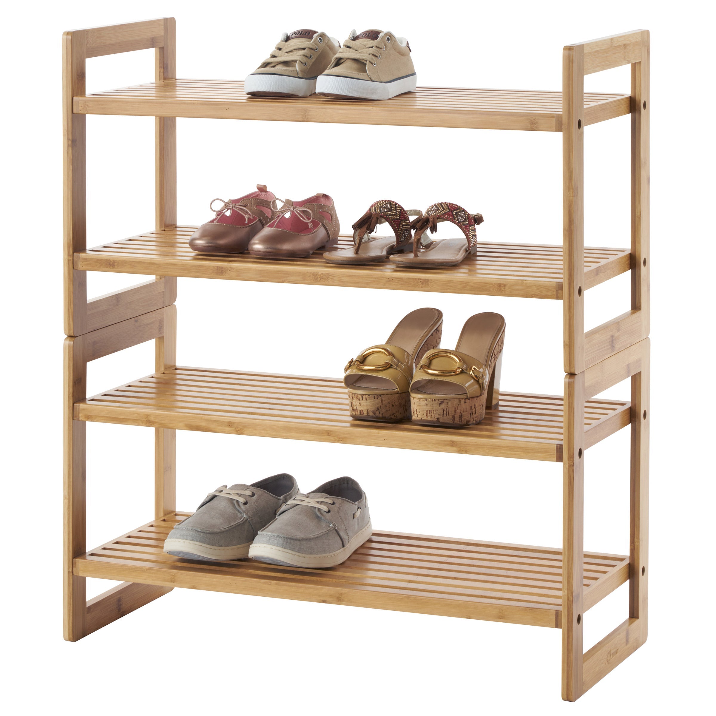 TRINITY Bamboo 2-Tier Shoe Rack, 2-Pack