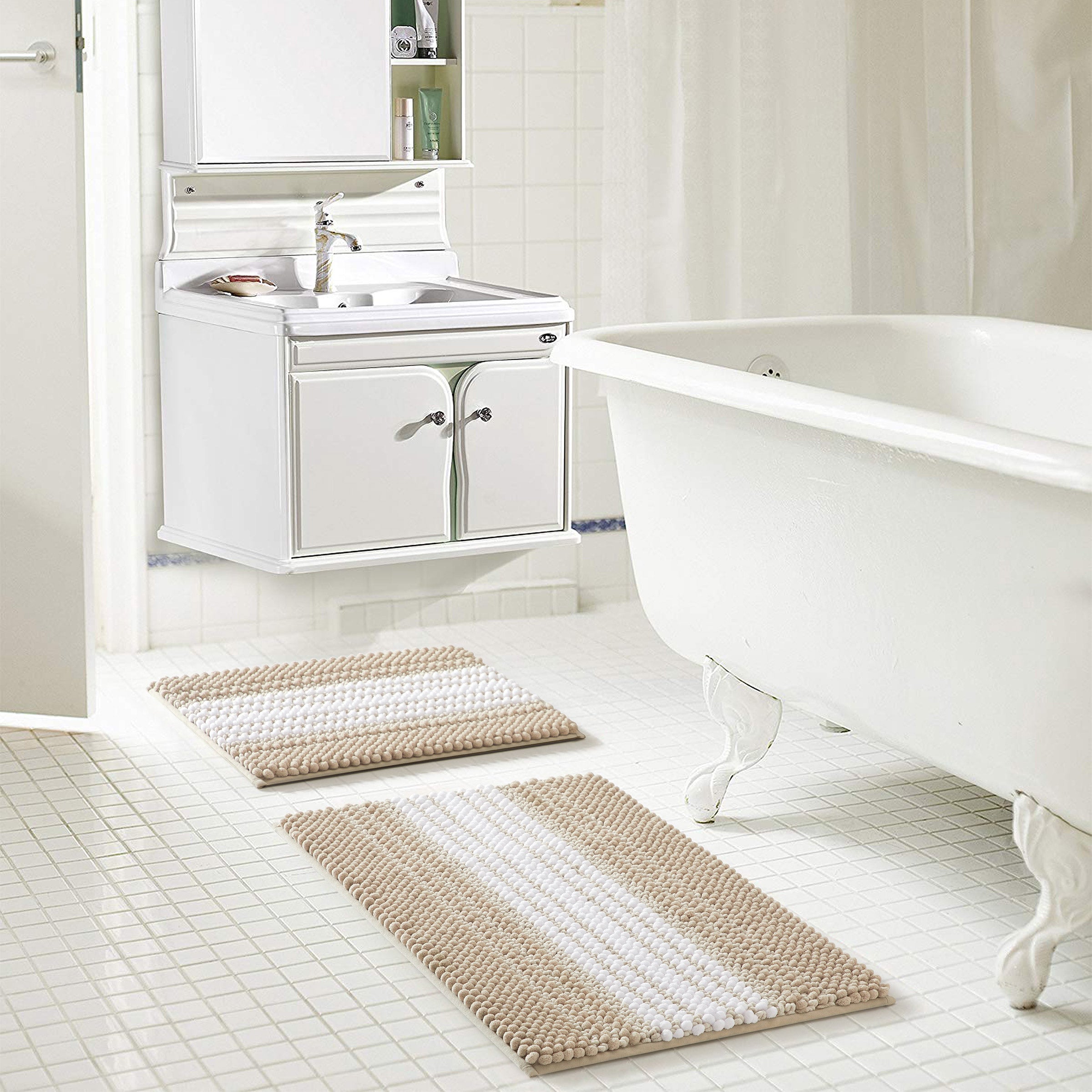 2-Piece Chenille Loop Noodle Bath Rug