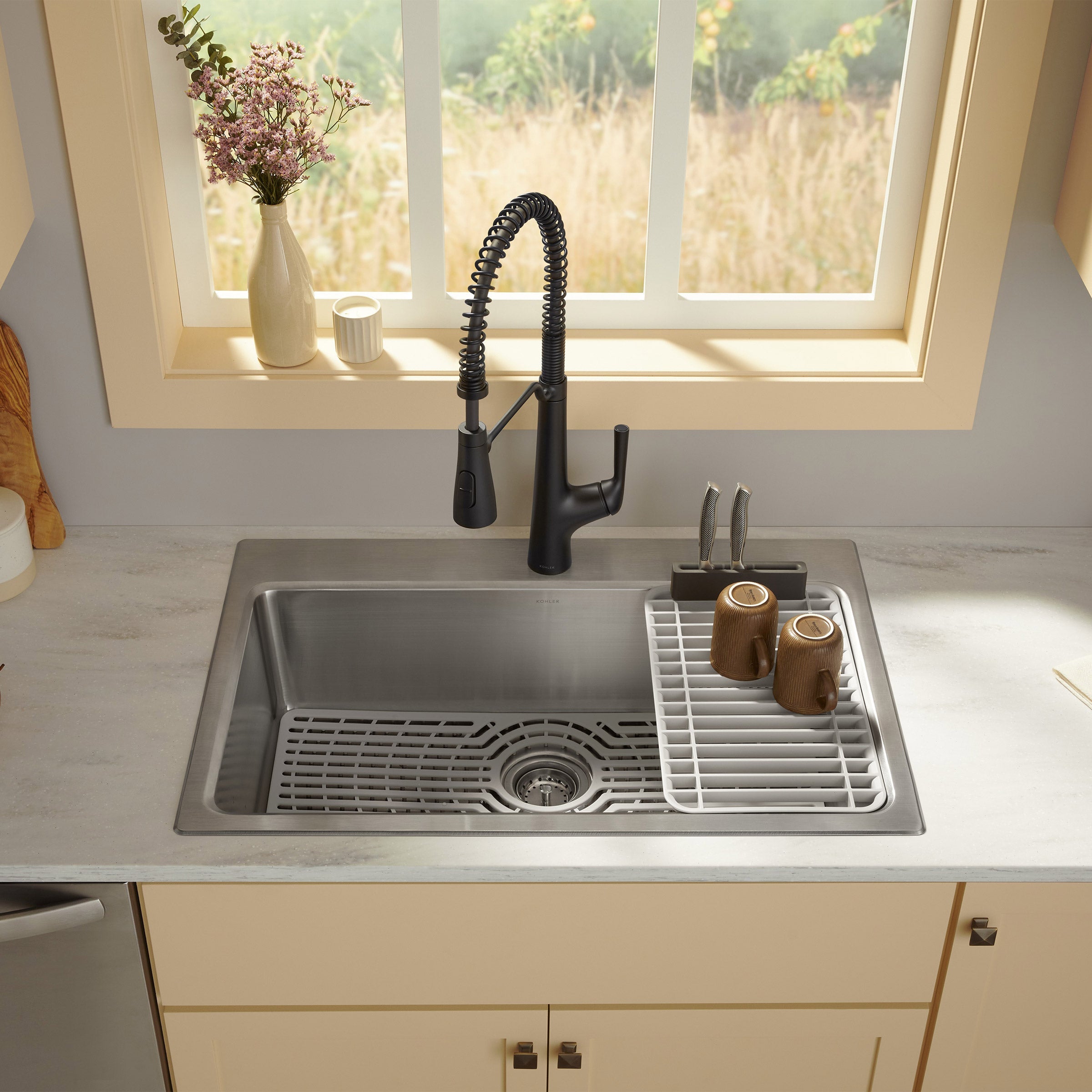 Pro-Function Kitchen Sink Kit - with Vibrant Stainless or Matte Black Faucet