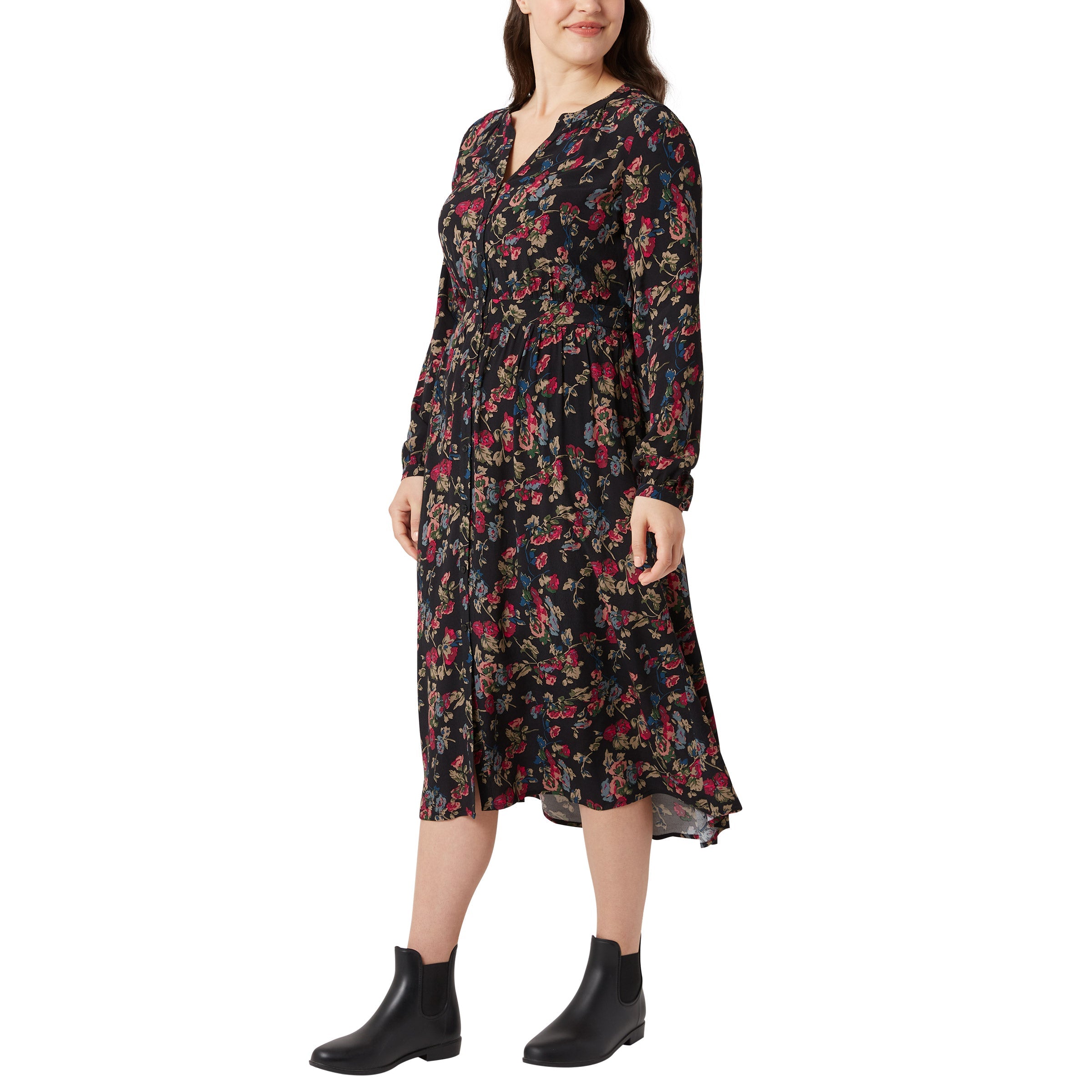 Ladies' Button Front Midi Dress