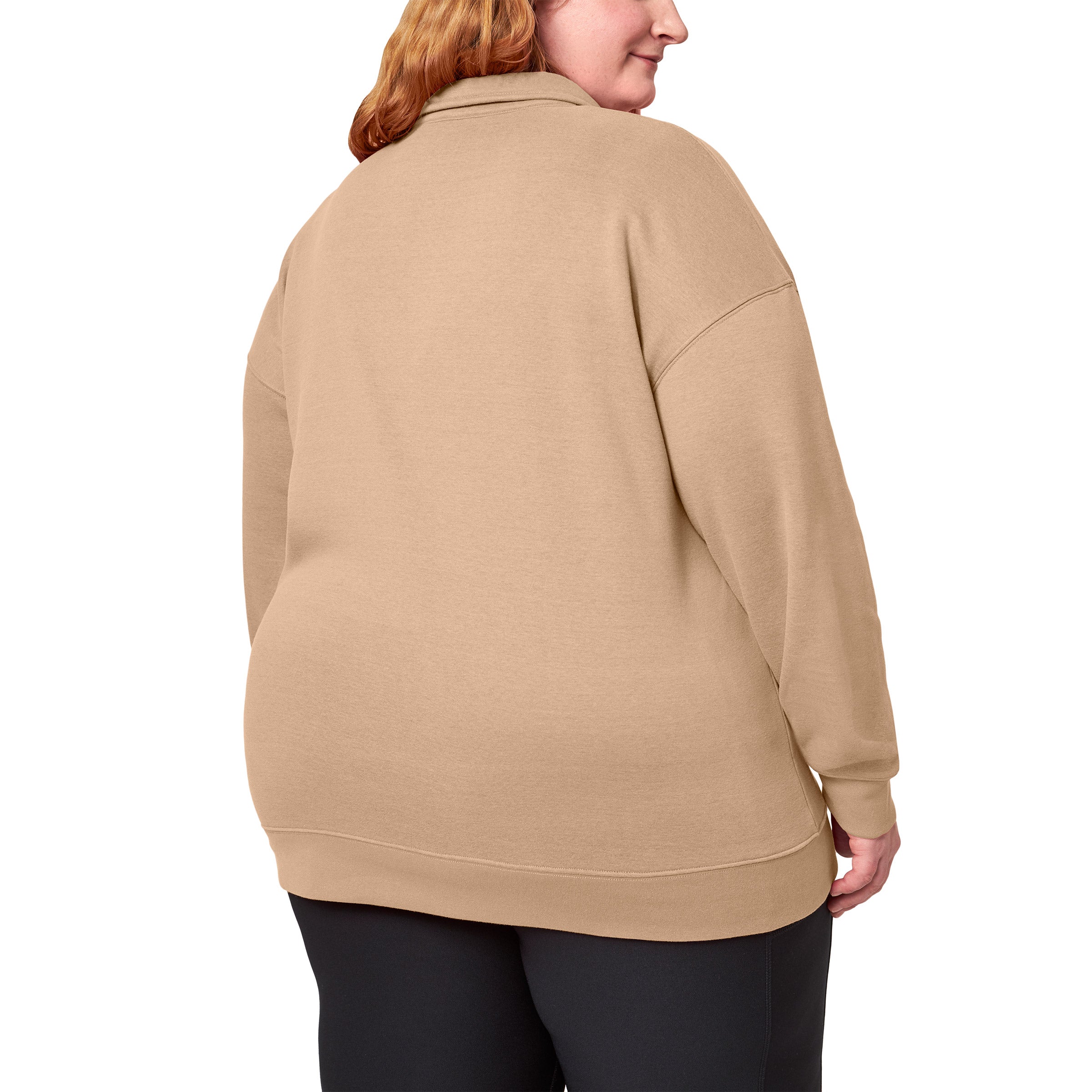 Ladies' Collared Fleece Pullover Top