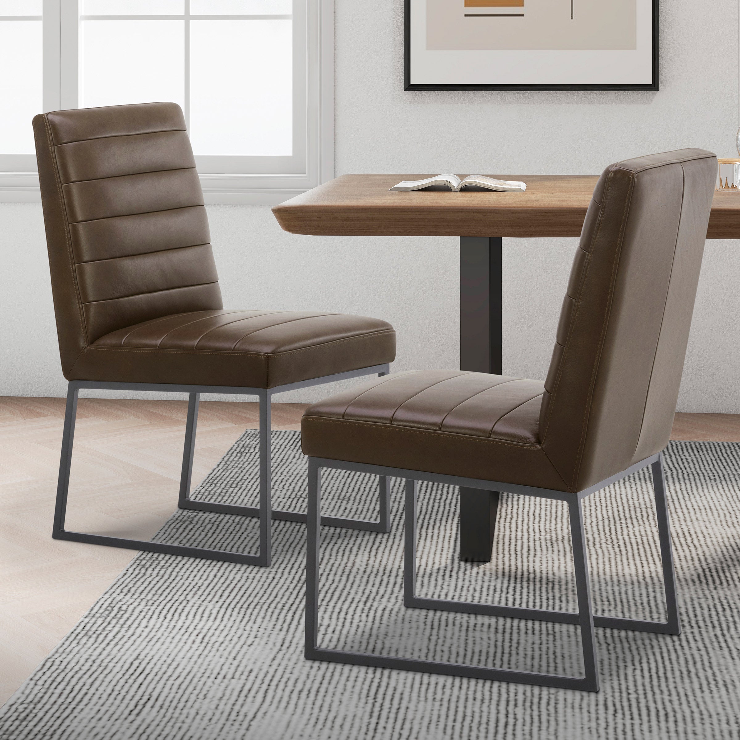 Kirkwood Top Grain Leather Dining Chair 2-Pack