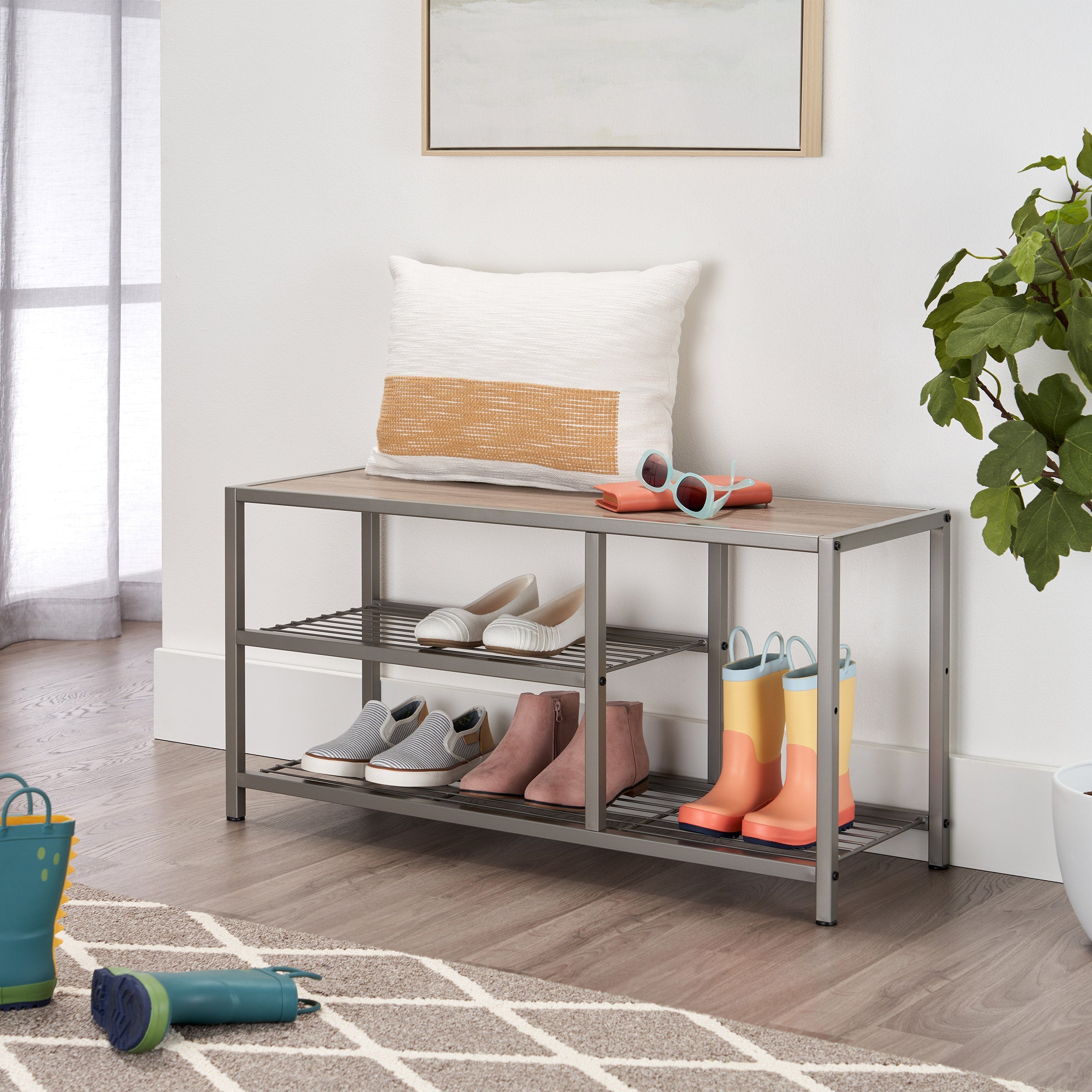 Shoe Bench with Boot Storage