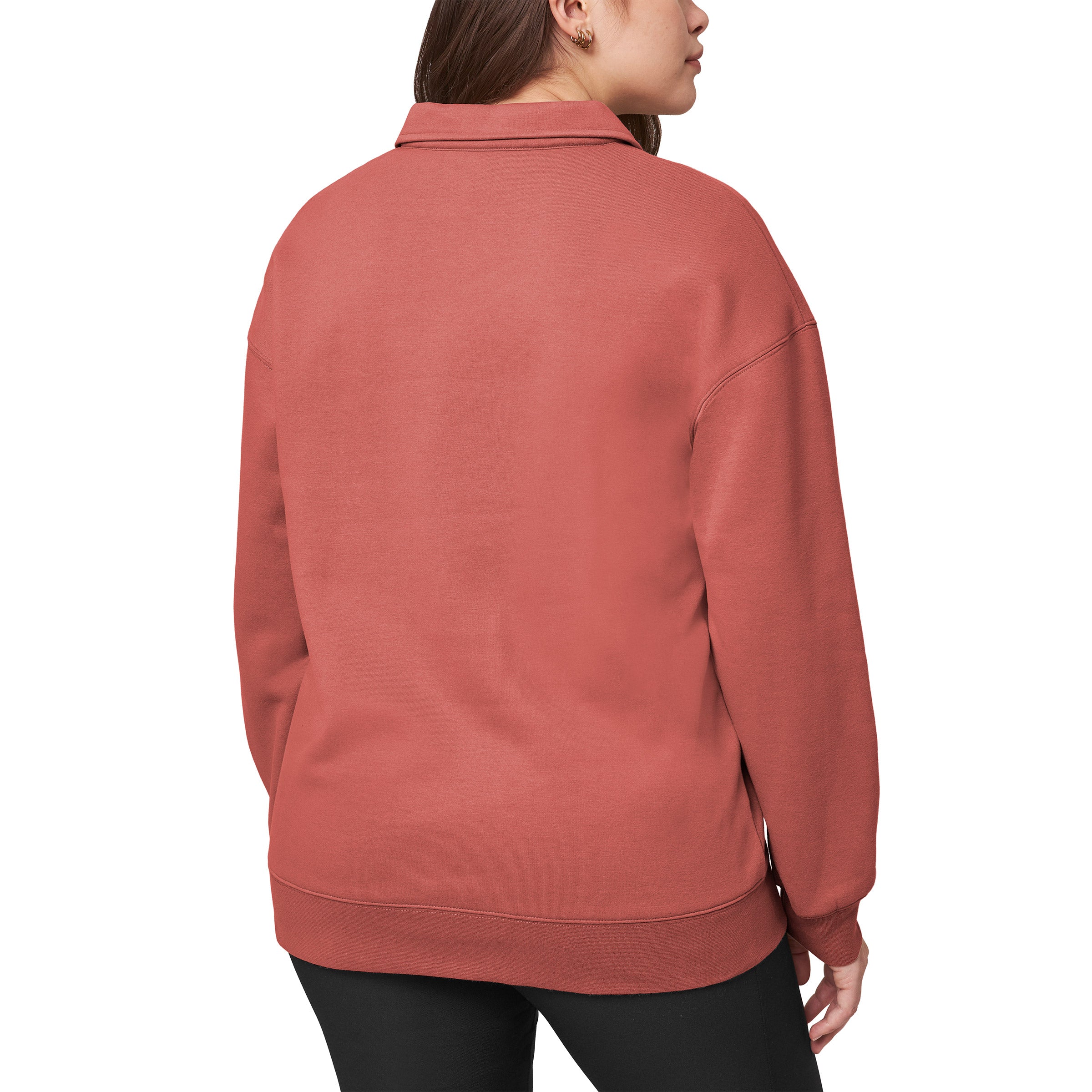 Ladies' Collared Fleece Pullover Top