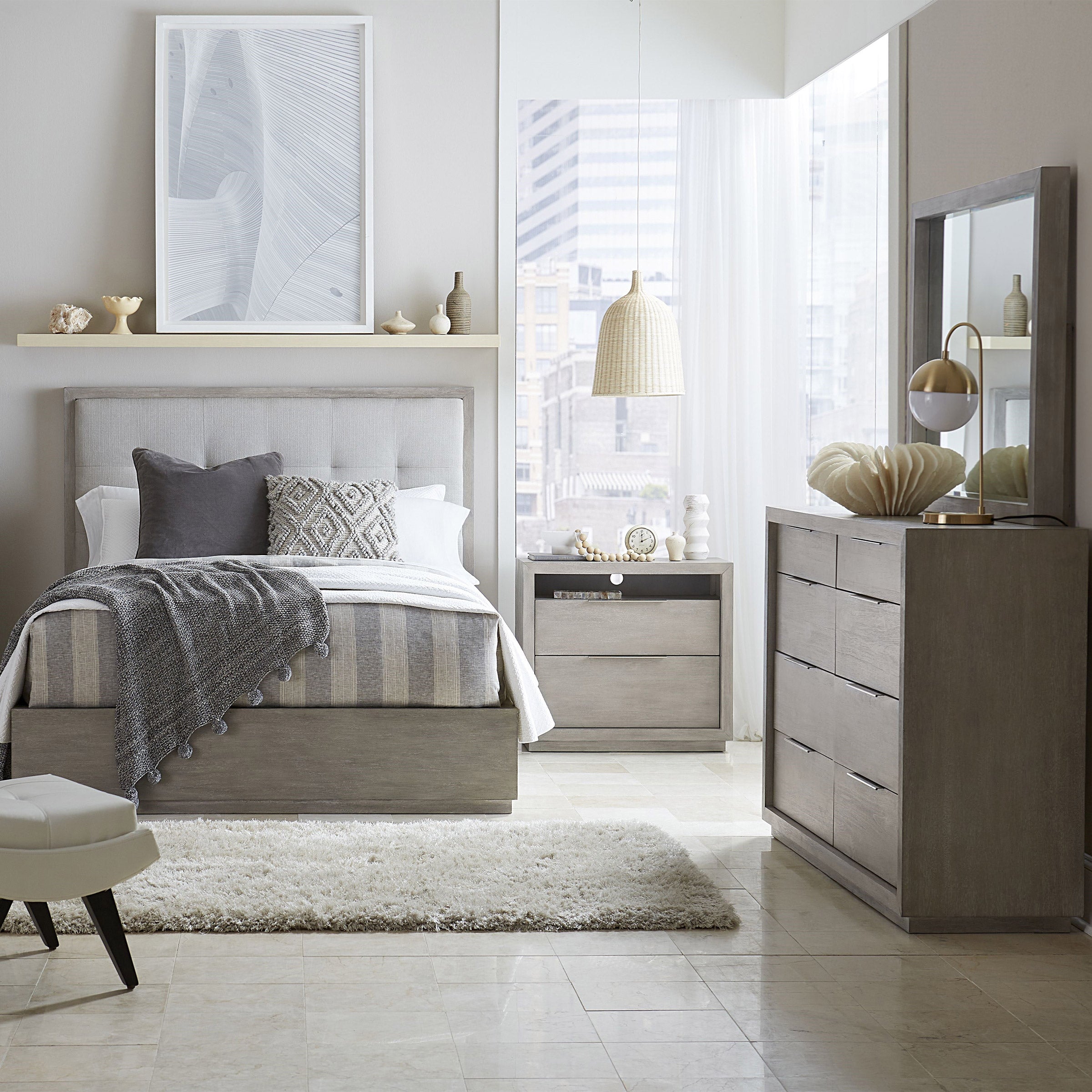 Lovelle King Bedroom Collection in Gray