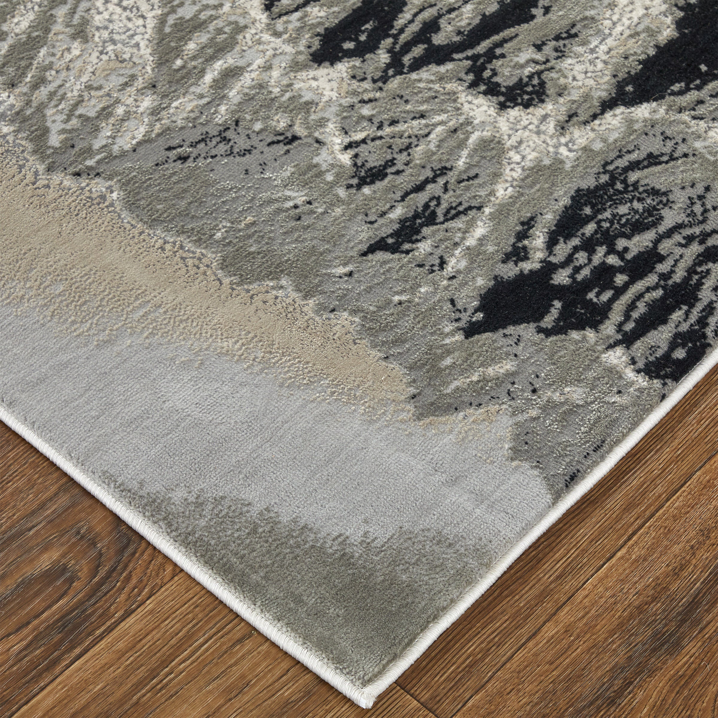 Jewel Area Rug Collection, Silver/Gray Mountains