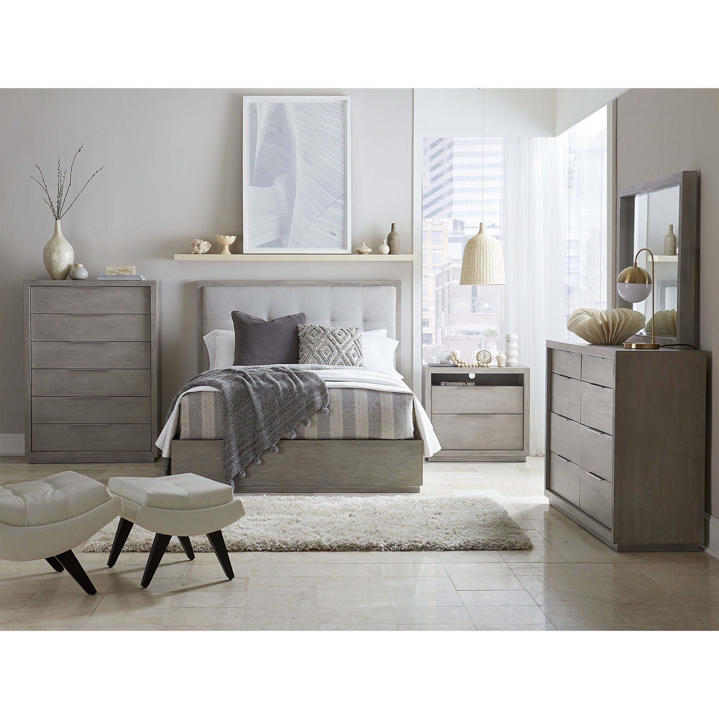 Lovelle King Bedroom Collection in Gray