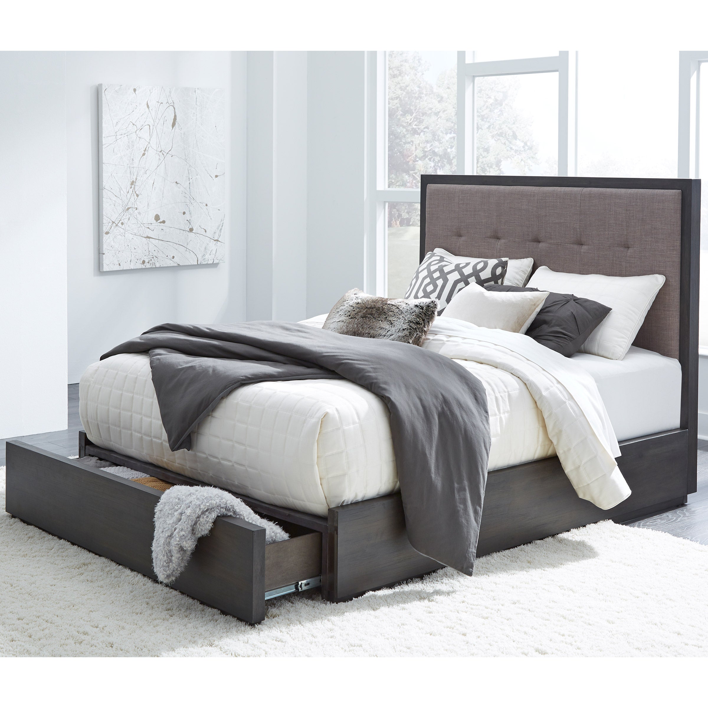 Lovelle King Bedroom Collection in Gray