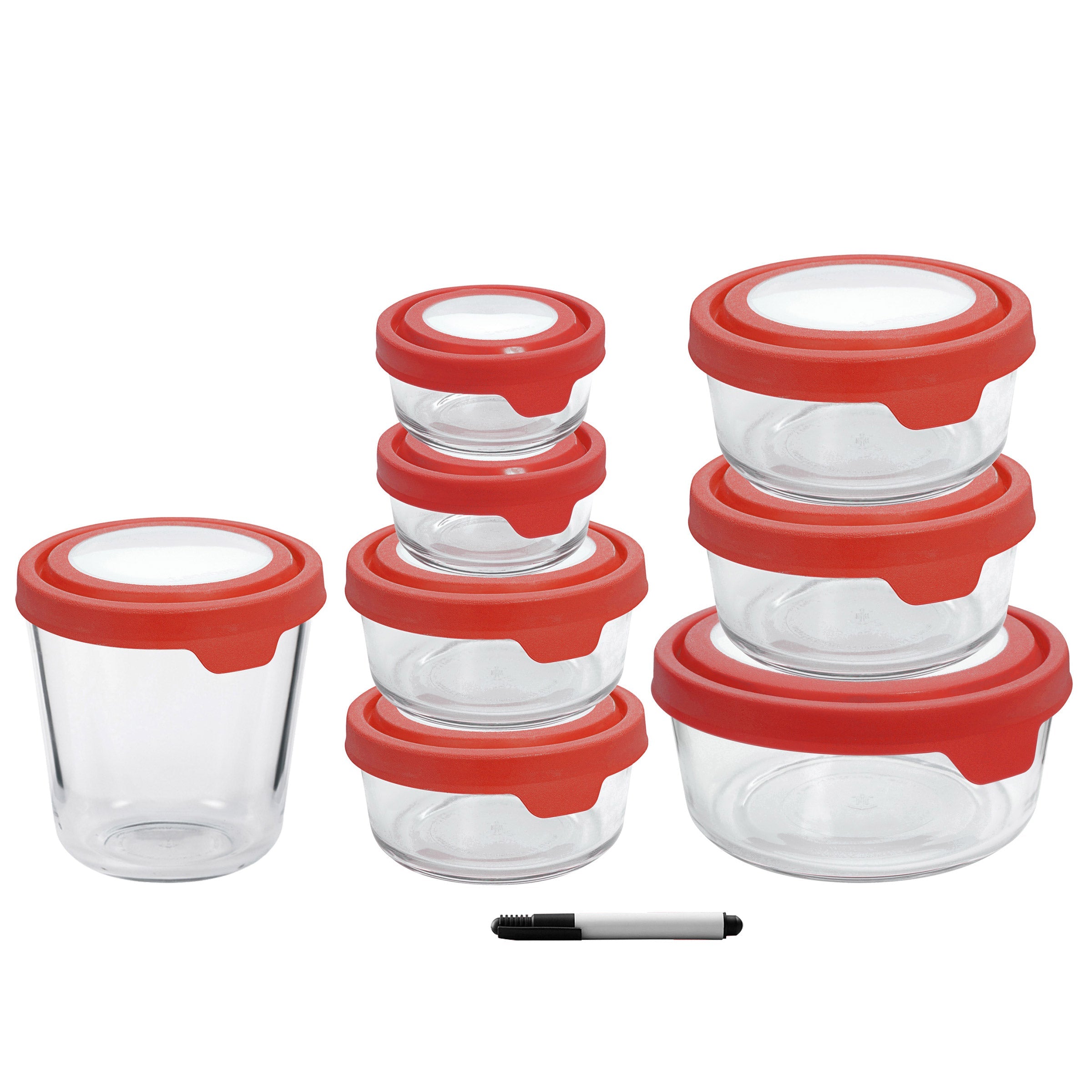 Trueseal Glass Food Storage, Set of 16