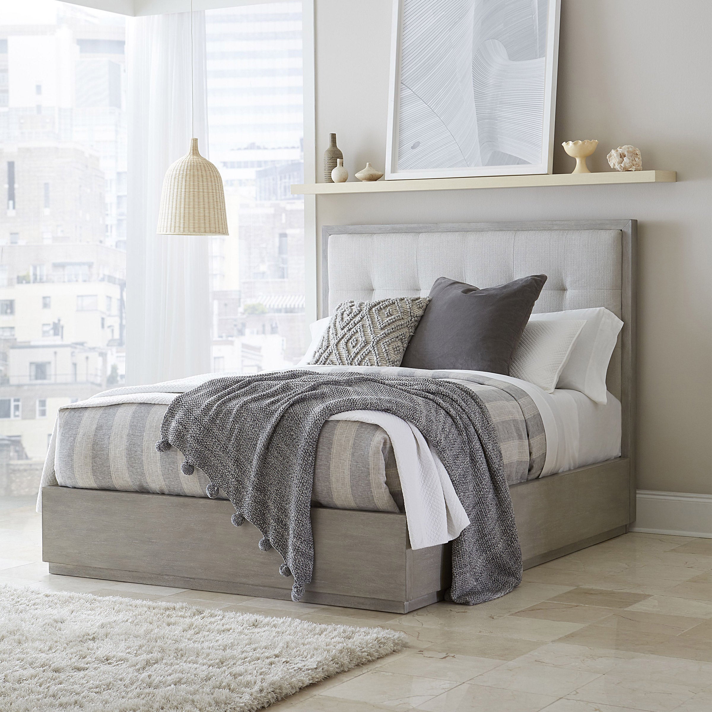 Lovelle King Bedroom Collection in Gray