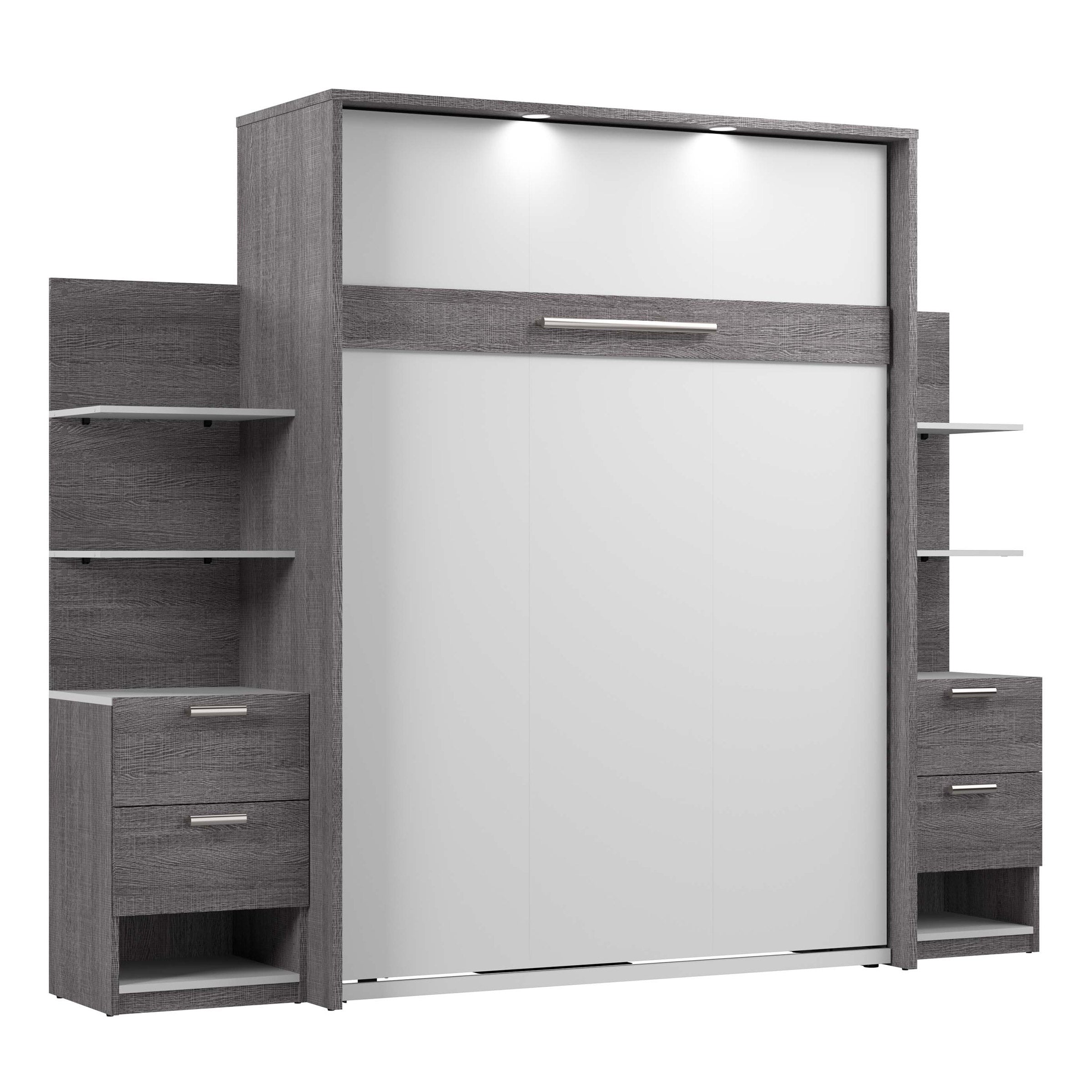 Cielo Queen Murphy Bed with Nightstands and Shelves