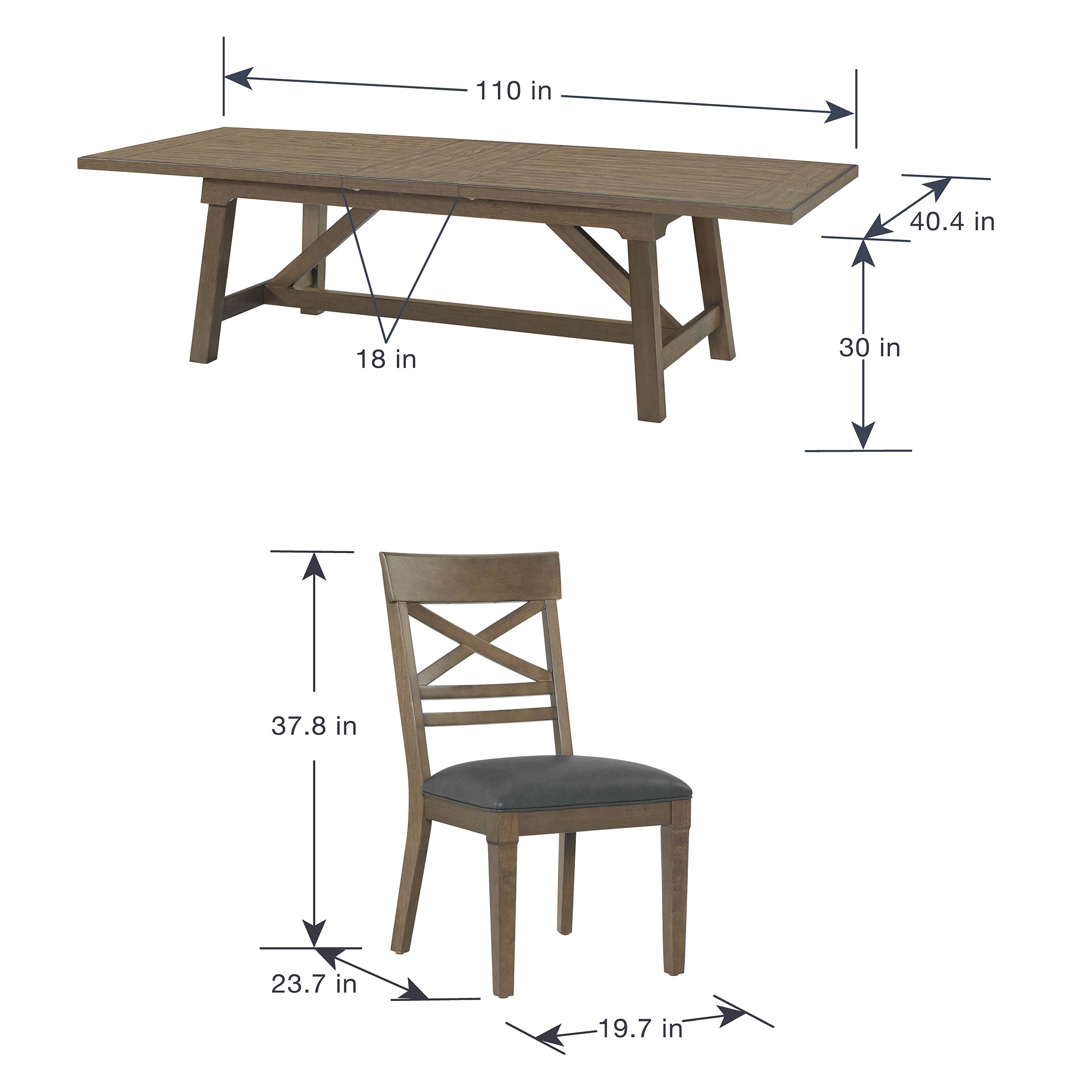 Oakdale 9-Piece Dining Table Set