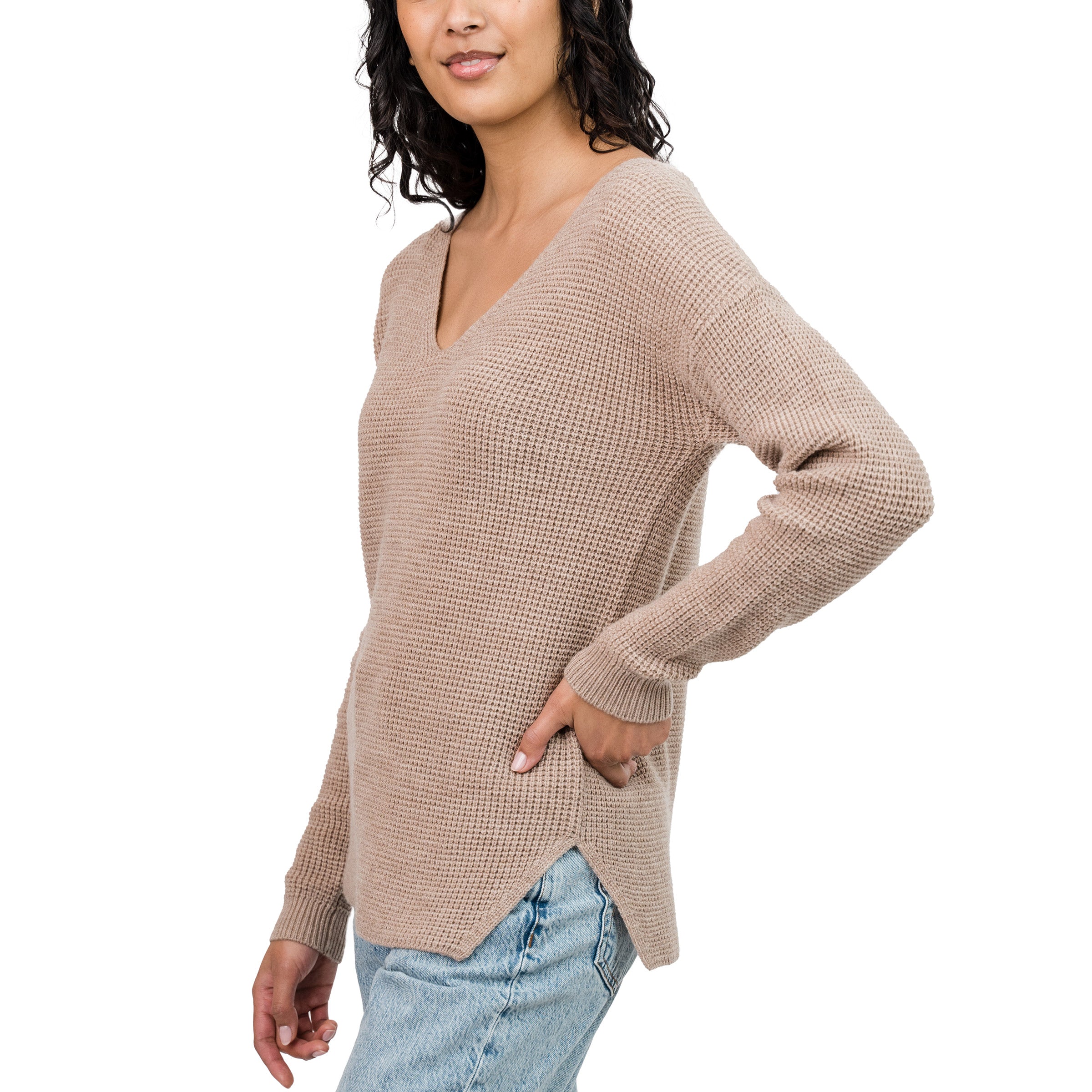 Ladies' Waffle Knit Sweater