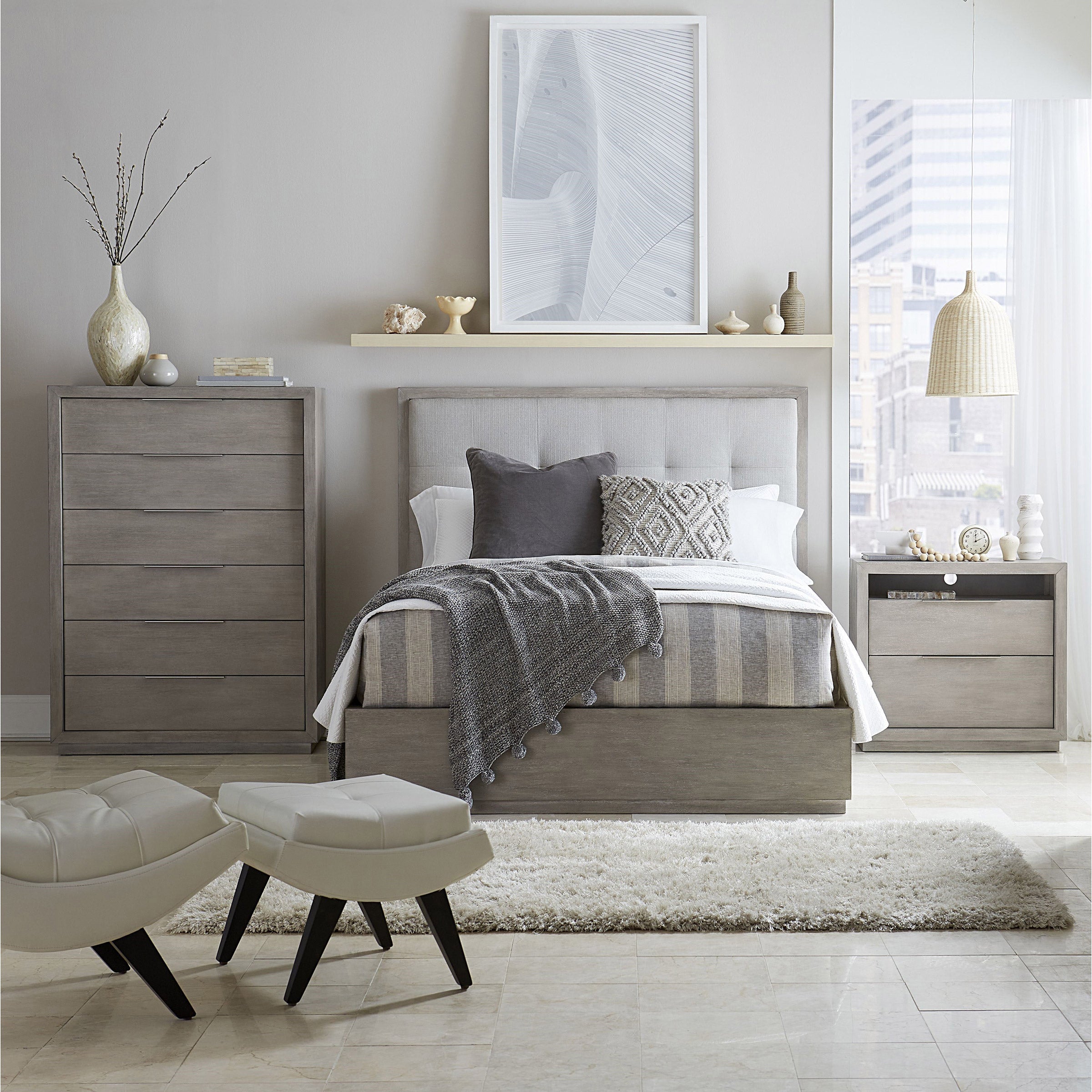 Lovelle King Bedroom Collection in Gray