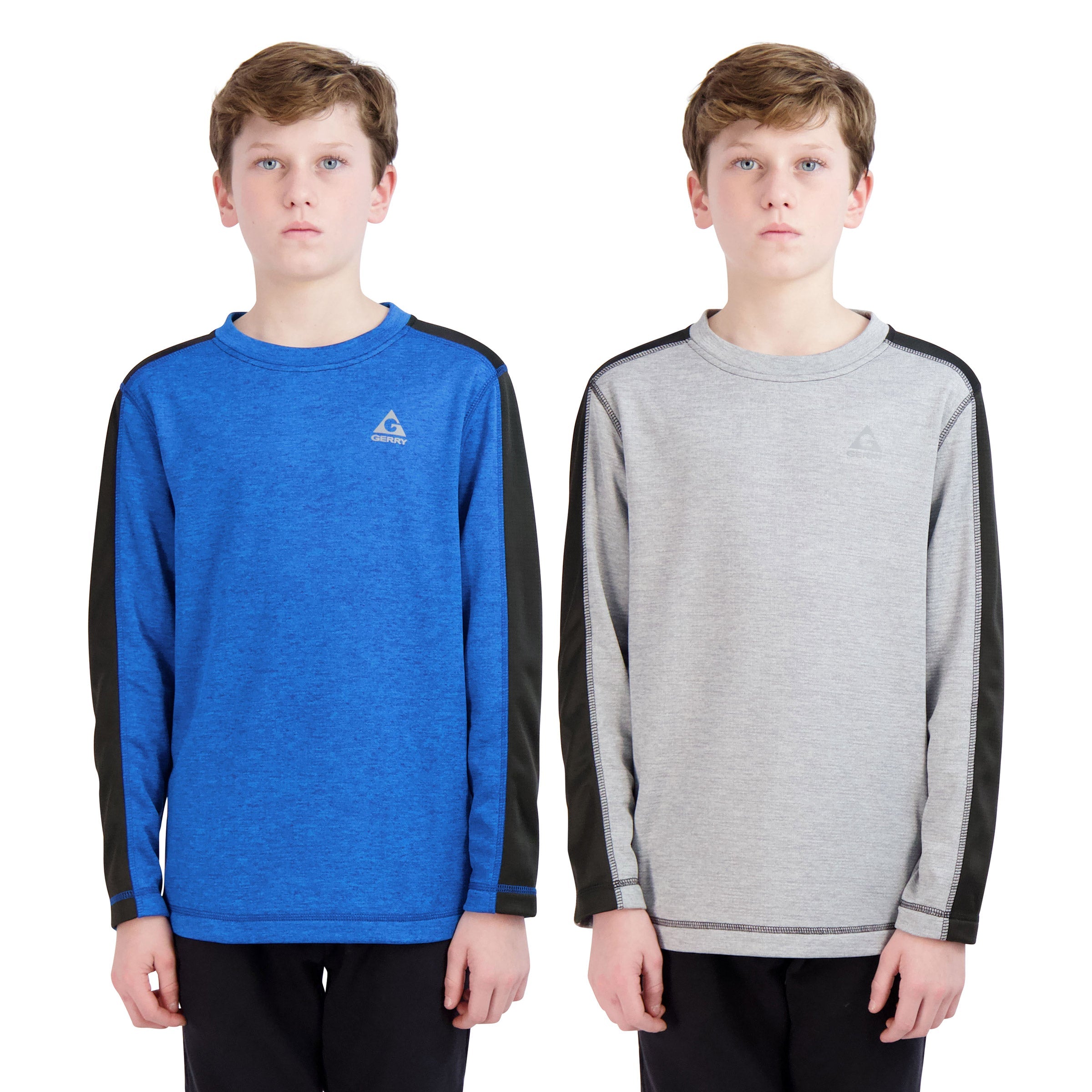 Youth Fleece Lined Long Sleeve Shirt, 2-Pack