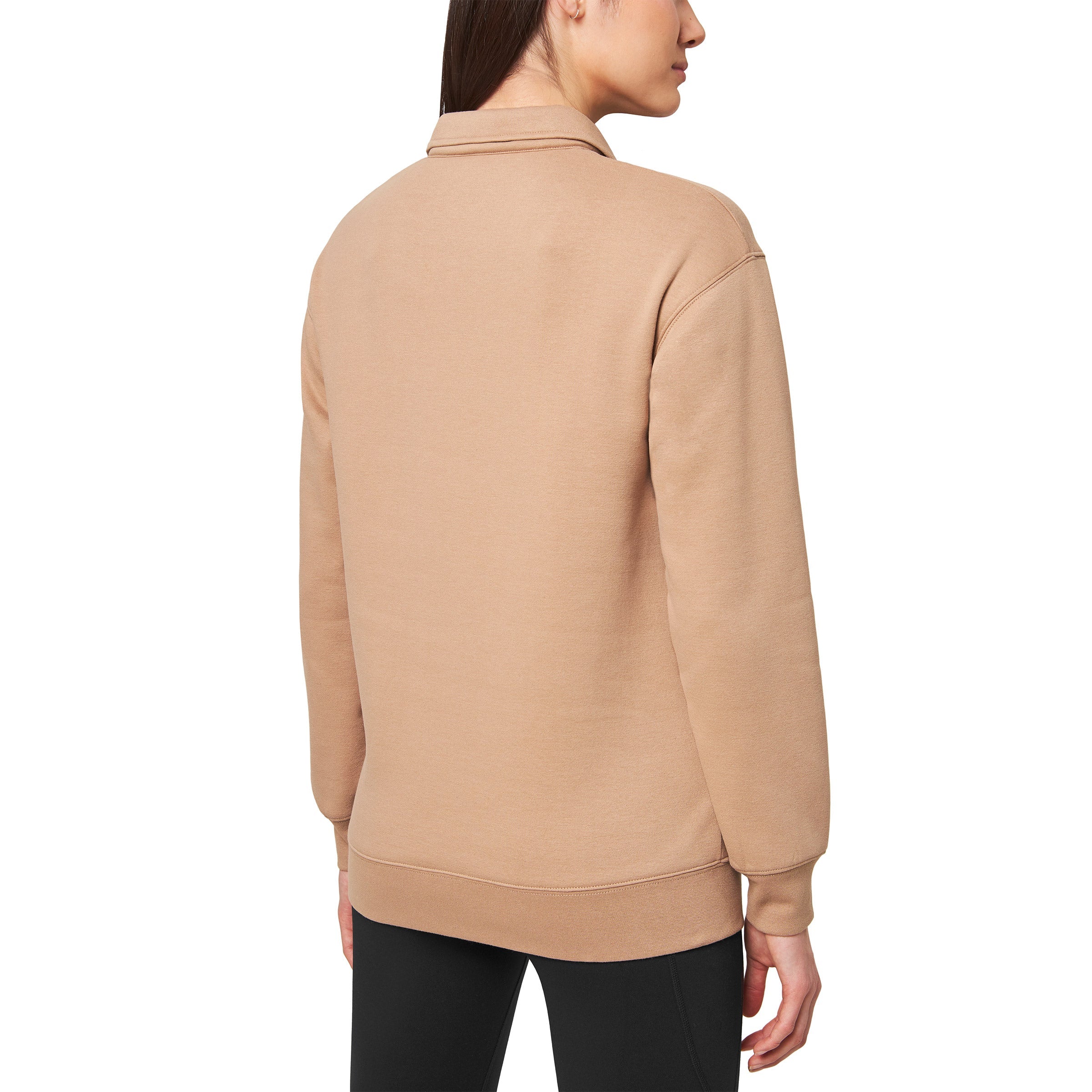 Ladies' Collared Fleece Pullover Top