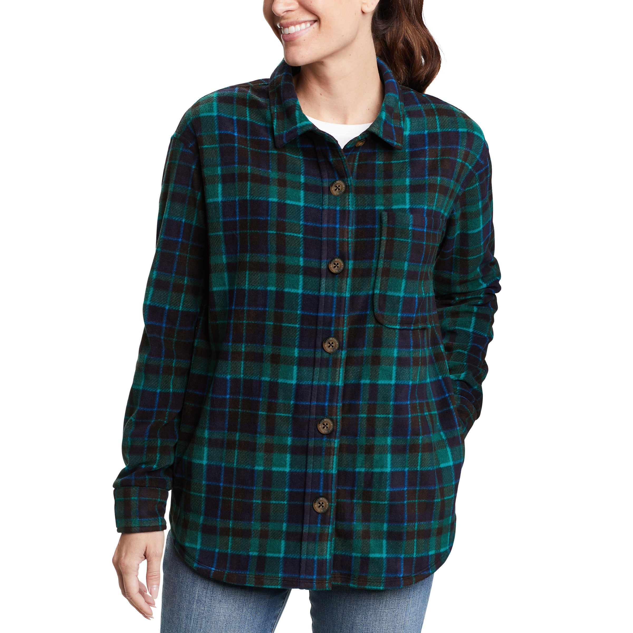 Ladies' Microfleece Button-Up Shirt