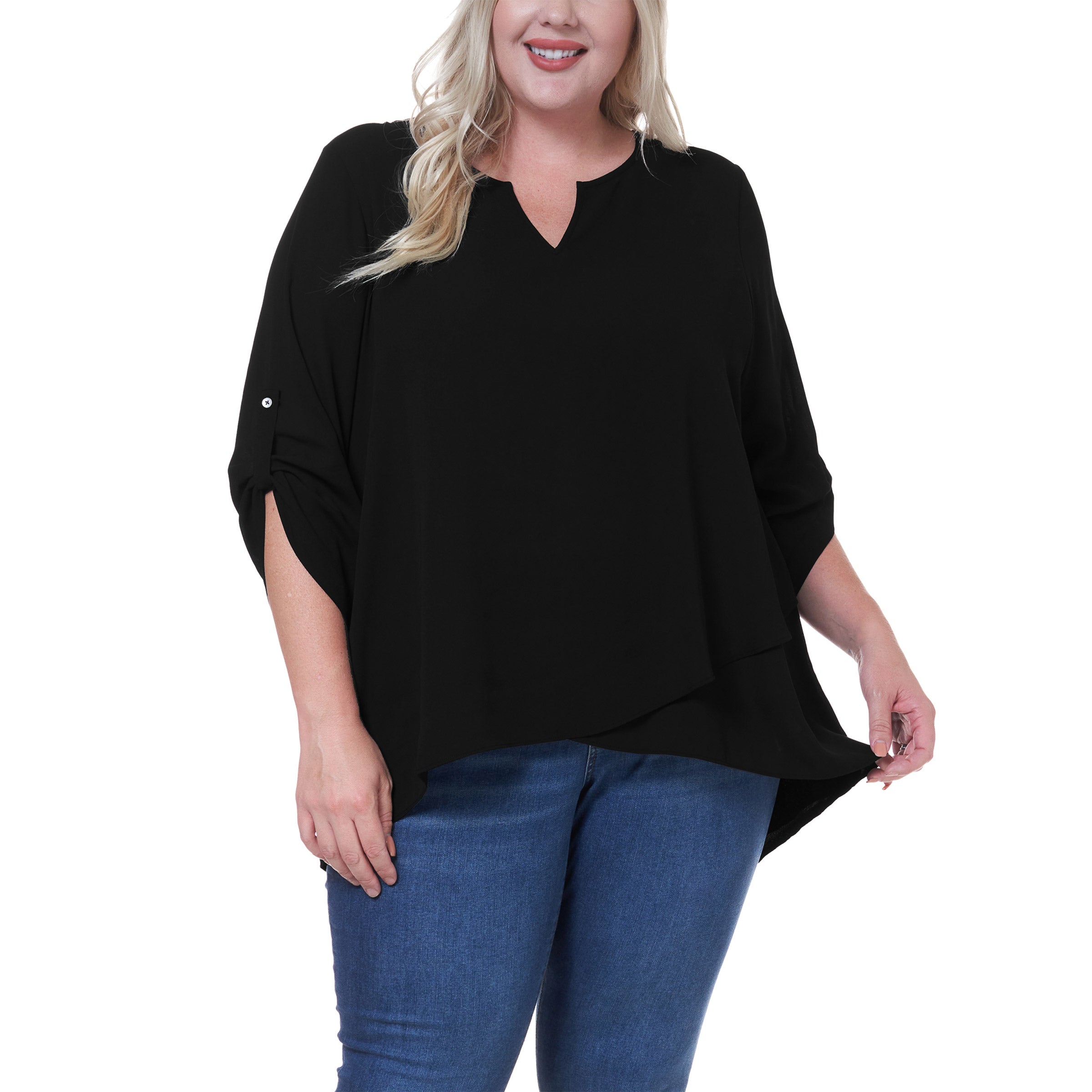 Ladies' V-Neck Crepe Blouse