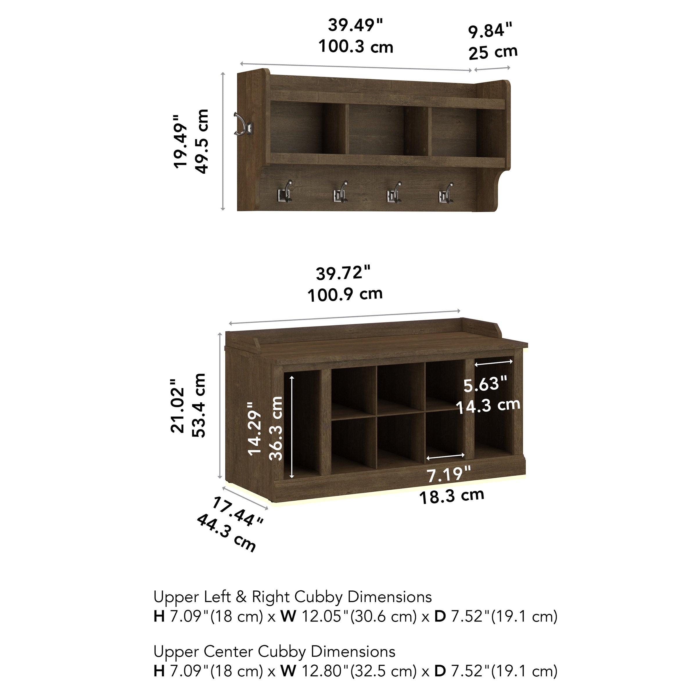 Woodland Shoe Bench and Wall Coat Rack