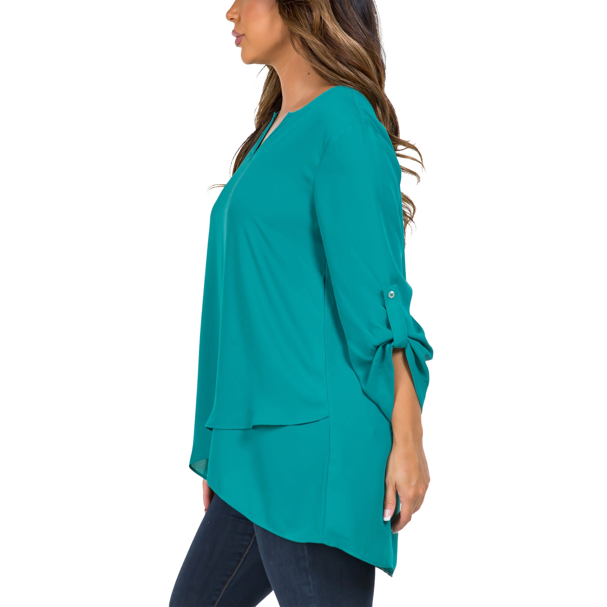 Ladies' V-Neck Crepe Blouse