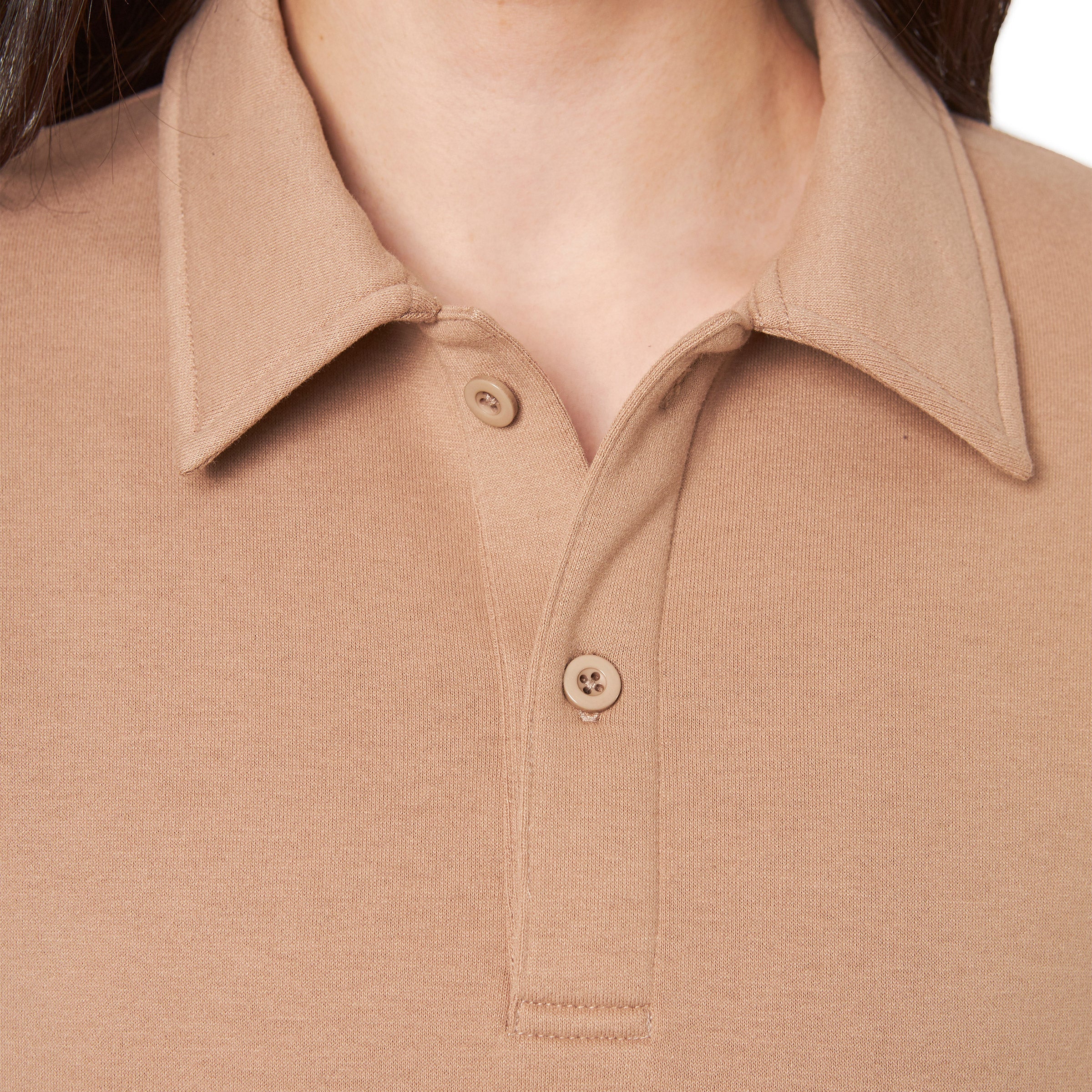 Ladies' Collared Fleece Pullover Top