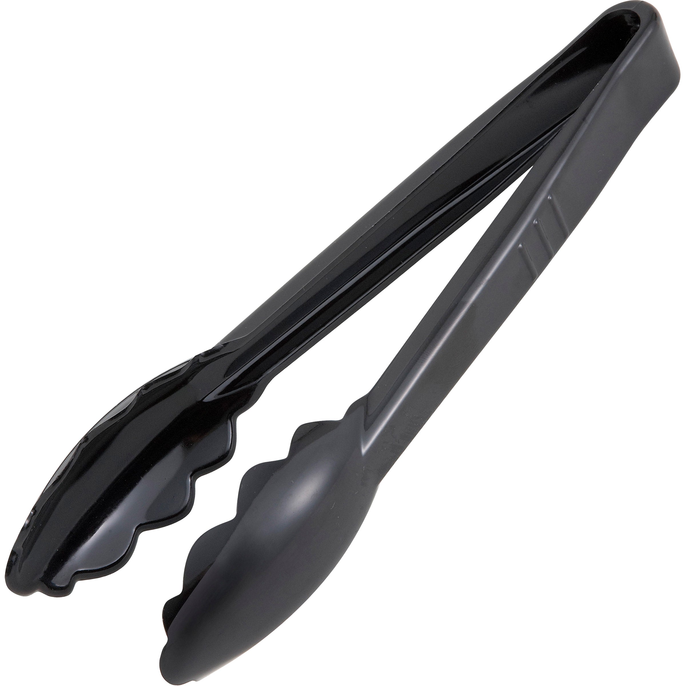 9" Plastic Tongs, Black, 6-Count