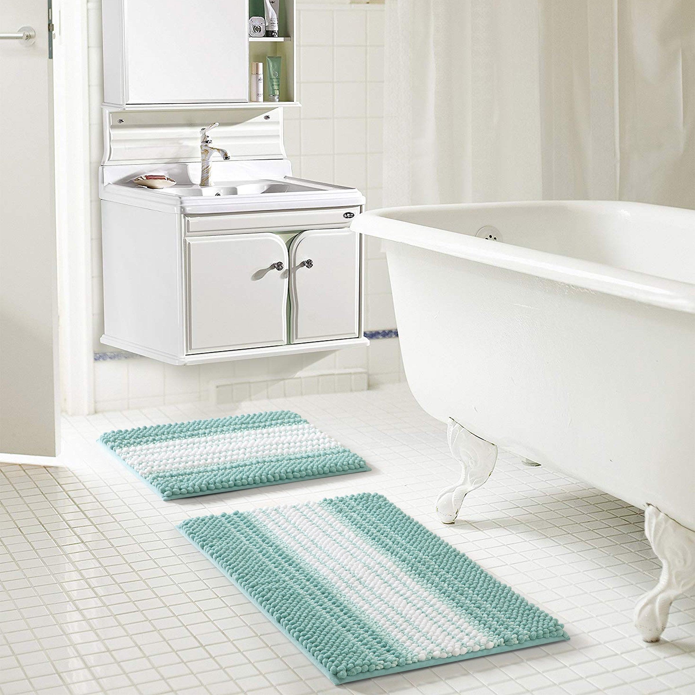 2-Piece Chenille Loop Noodle Bath Rug