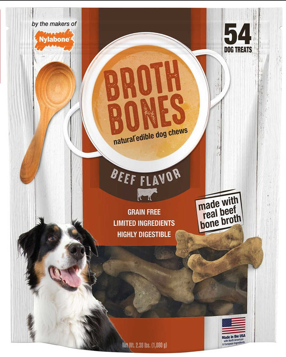 Nylabone Broth Bones Natural Edible Dog Chews 54-count, 2-pack Image